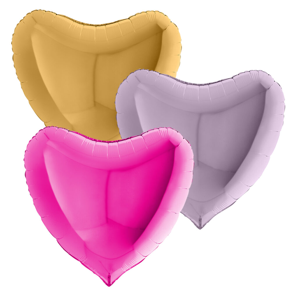 Mylar 36"/90cm Cuore Semplice Metal