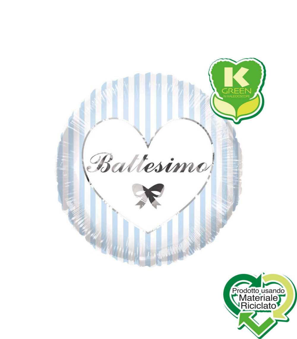 Mylar 45cm/18" Battesimo Strisce Celeste