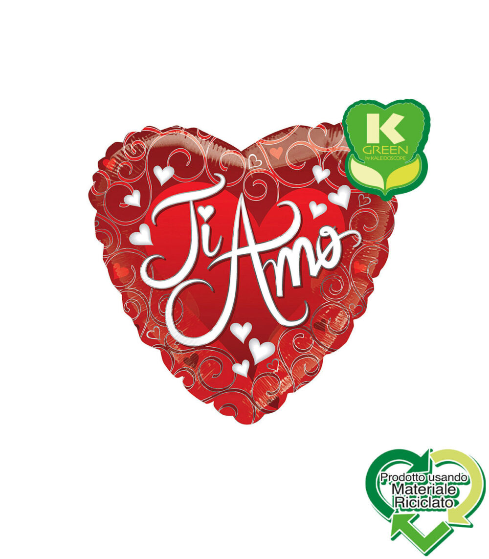 Mylar 45cm/18" Cuore Ti Amo Corsivo