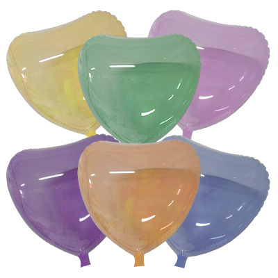 Palloncino 40cm/16" Trasparente Bubble Colorato Cuore