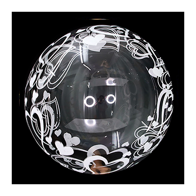 Palloncino 45cm/18" Trasparente Bubble Decorato Cuori
