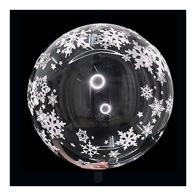 Palloncino 45cm/18" Trasparente Bubble Decorato Fiocchi di Neve