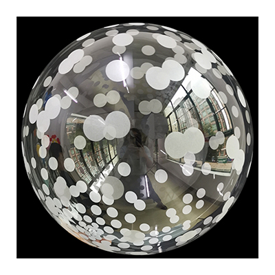 Palloncino 45cm/18" Trasparente Bubble Decorato Pois Argento