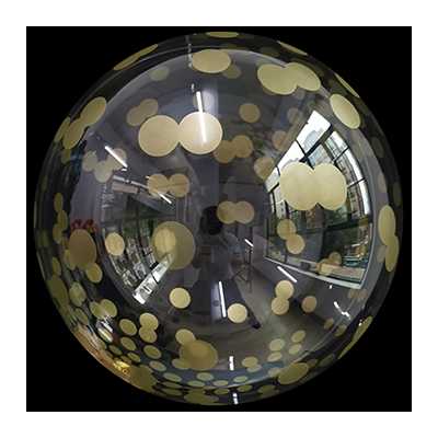 Palloncino 45cm/18" Trasparente Bubble Decorato Pois Oro