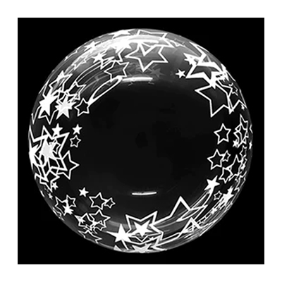 Palloncino 45cm/18" Trasparente Bubble Decorato Stelle