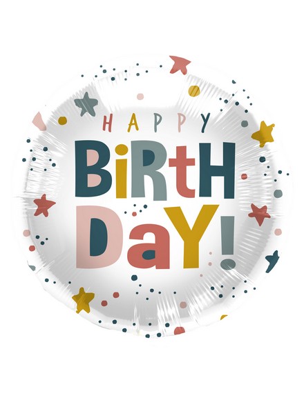 Mylar 45cm/18" Happy Birthday Vintage