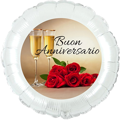 Mylar 45cm/18" Buon Anniversario Rose Rosse