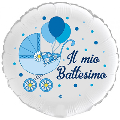 Mylar 45cm/18" Il Mio Battesimo Carrozzina Celeste