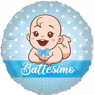 Mylar 45cm/18" Battesimo Pois Bimbo