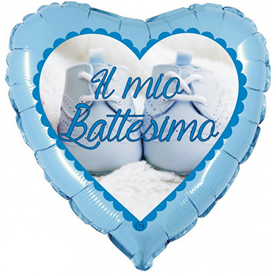 Mylar 45cm/18" Battesimo Scarpette Celeste
