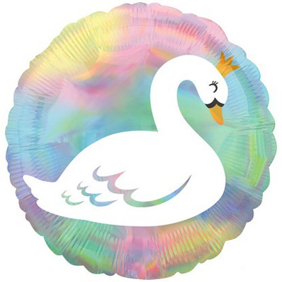 Mylar 45cm/18" Cigno Iridescente