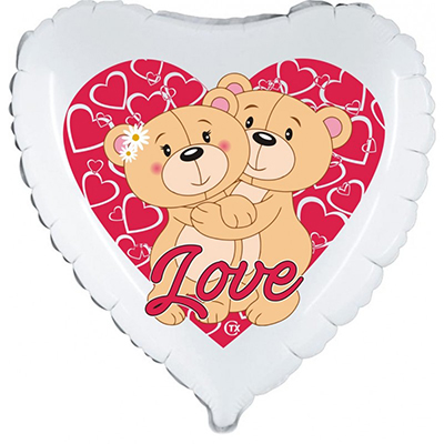 Mylar 45cm/18" Cuore Love Orsetti