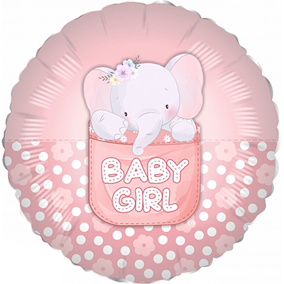Mylar 45cm/18" Baby Girl Elefantino