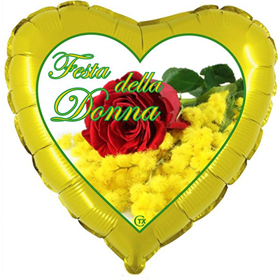 Mylar 45cm/18" Cuore Festa della Donna Rosa Rossa