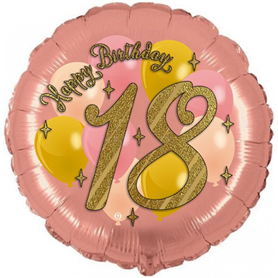 Mylar 45cm/18" Happy Birthday Rosa Oro 18th