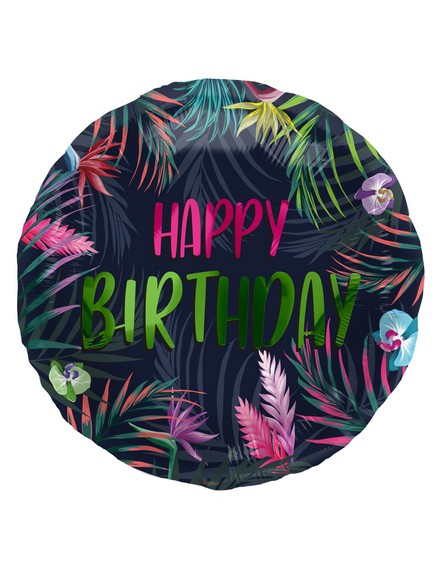Mylar 45cm/18" Happy Birthday Neon Tropical
