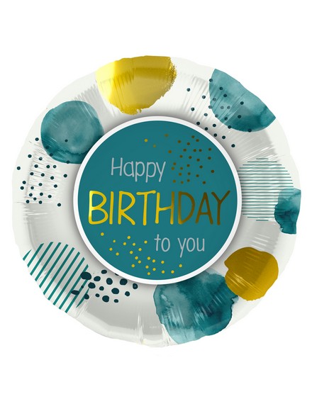 Mylar 45cm/18" Happy Birthday to You Ottanio e Oro