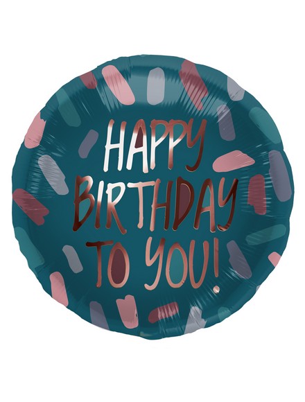 Mylar 45cm/18" Happy Birthday to You Ottanio e Rosa Oro