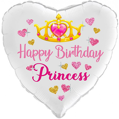 Mylar 45cm/18" Happy Birthday Princess
