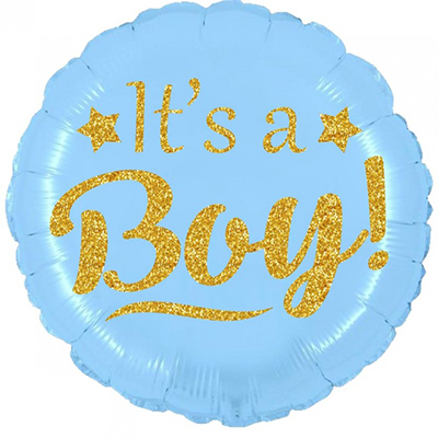 Mylar 45cm/18" It's a Boy Glitterato Oro