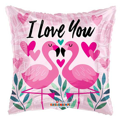 Mylar 45cm/18" I Love You Fenicottero