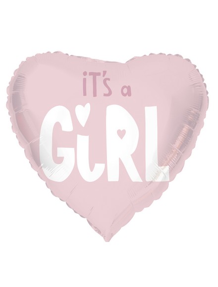 Mylar 45cm/18" It's a Girl Cuore Rosa