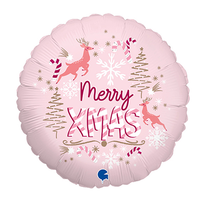 Mylar 45cm/18" Marry Christmas Rosa