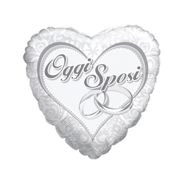Mylar 45cm/18" Cuore Oggi Sposi
