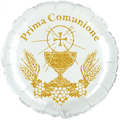Mylar 45cm/18" Prima Comunione Glitter Oro