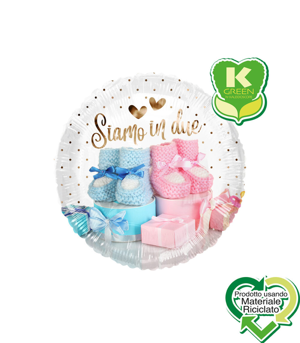 Mylar 45cm/18" Siamo in Due Celeste e Rosa