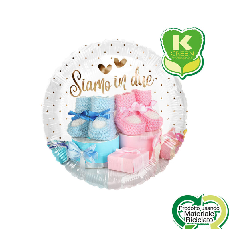 Mylar 45cm/18" Siamo in Due Celeste e Rosa