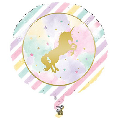 Mylar 45cm/18" Unicorno Gold
