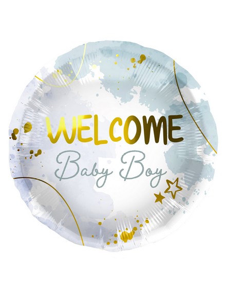 Mylar 45cm/18" Welcome Baby Boy Watercolor