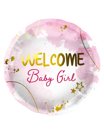 Mylar 45cm/18" Welcome Baby Girl Watercolor