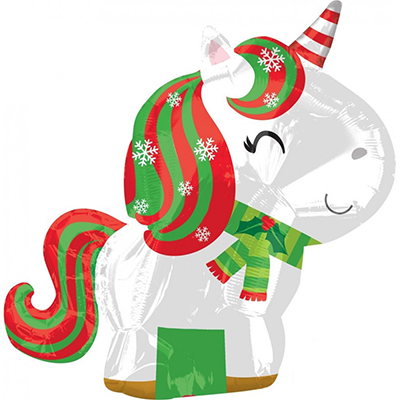 Mylar 53cm/21" Unicorno Natalizio