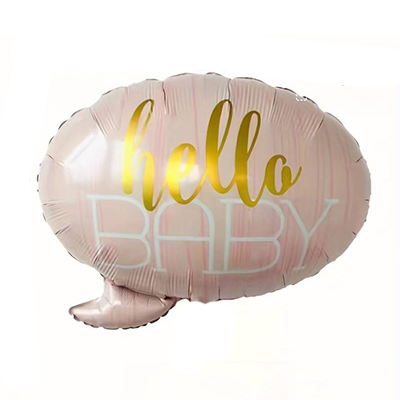 Mylar 60cm/24" Nuvoletta Hello Baby Rosa