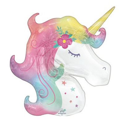 Mylar 83cm/32" Viso Unicorno Incantato