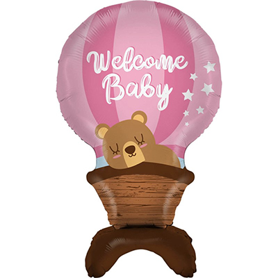Mylar 47cmX97cm/38" Stand-up Welcome Baby Rosa