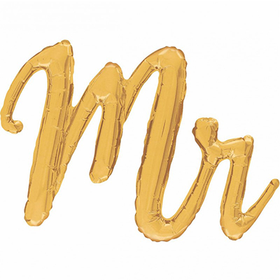 Mylar 99cmX37,5cm/39" Scritta "Mr"