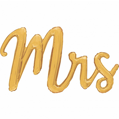 Mylar 111cmX37cm/44" Scritta "Mrs"