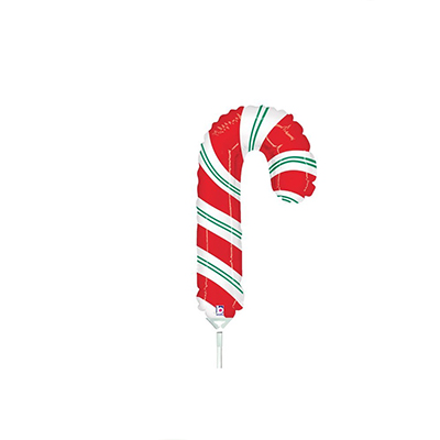 Mylar 23cm/9" Candy Cane Rosso e Bianco