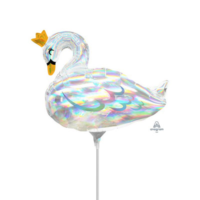 Mylar 23cm/9" Cigno Iridescente