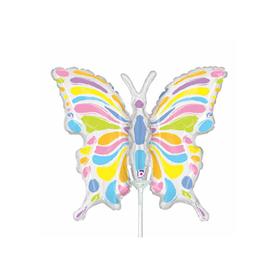 Mylar 25cm/9" Farfalla Bianca