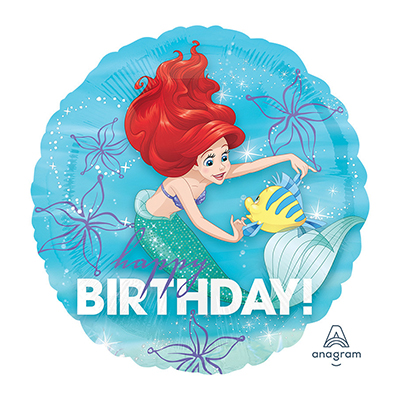 Mylar 45cm/18" Ariel Happy Birthday