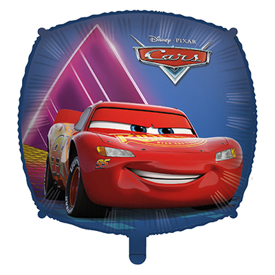 Mylar 45cm/18" Cars Quadrato con Pesetto e Nastrino