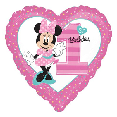 Mylar 45cm/18" Numero 1 Cuore Minnie