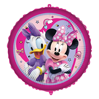 Mylar 45cm/18" Minnie e Paperina con Pesetto e Nastrino