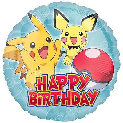 Mylar 45cm/18" Pikachu Happy Birthday