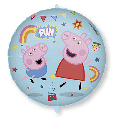 Mylar 45cm/18" Peppa Pig e George con Pesetto e Nastrino