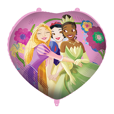 Mylar 45cm/18" Principesse Cuore con Pesetto e Nastrino